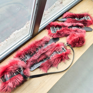 Silver Fox Fur Restraint Set