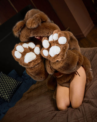 Brown Arctic Fox Furry Paws with Rabbit Fur Pads