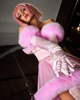 Arctic Fox Trimmed Dress 'Sweet Dreams'