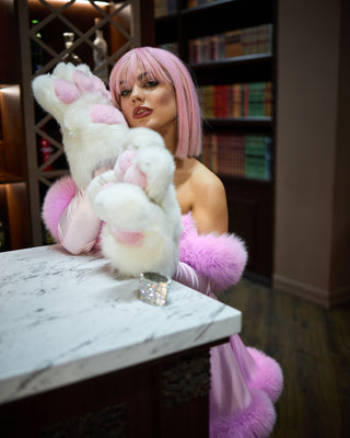 White Fur Paws with Pink Pads & Claws