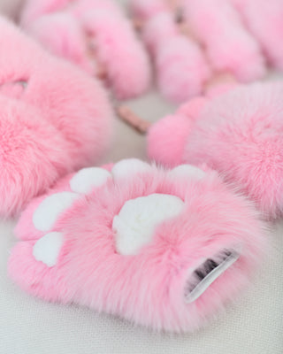 Pink Fur Paws with White Pads & Claws