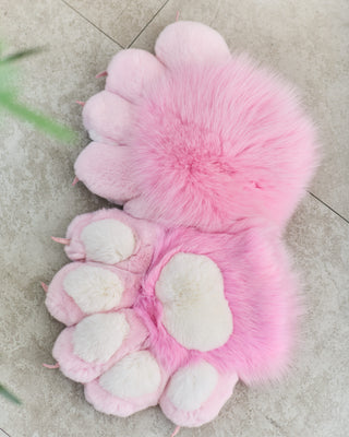 Pink Fur Paws with White Pads & Claws