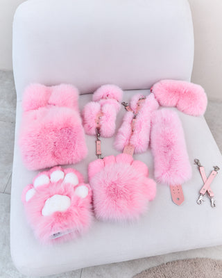 Pink Fur Paws with White Pads & Claws