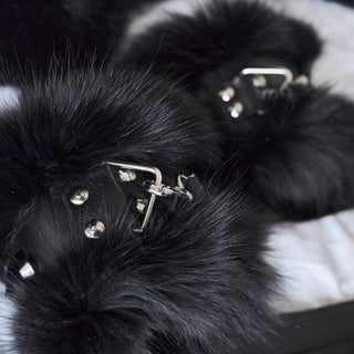 Blue Fox Fur Wrist Cuffs 'Dream Keeper'