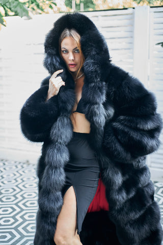 Blue Fox Fur Coat 'The Party Queen'