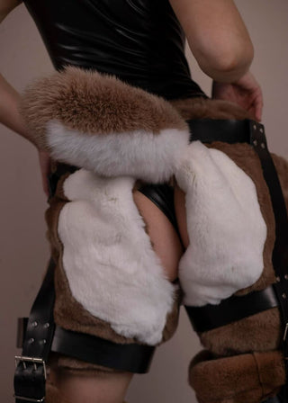 Fox Fur Detachable Bunny Tail