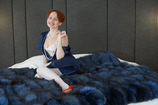 Local Farmed Silver Fox Fur Blanket 'Drown in Fox'