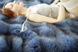 Local Farmed Silver Fox Fur Blanket 'Drown in Fox'