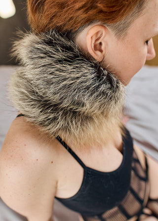 Genuine Raccoon Fur Lined Collar