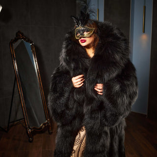 “The Phantom of the Opera” Silver Fox Fur Coat