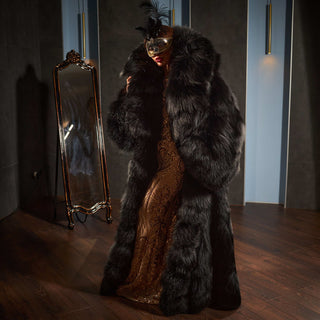 “The Phantom of the Opera” Silver Fox Fur Coat