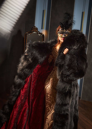 “The Phantom of the Opera” Silver Fox Fur Coat