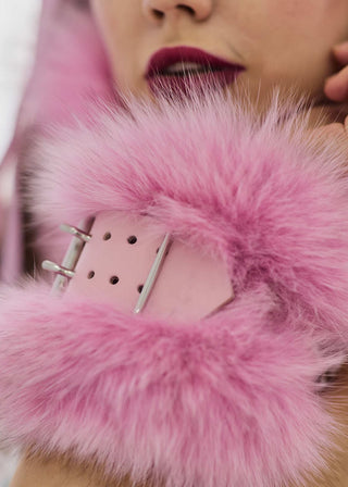 Arctic Fox Fur & Leather Restraint Set