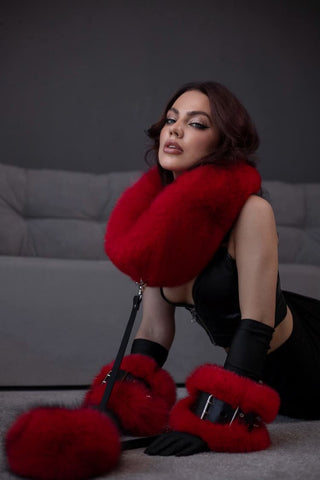 Full-Fur Muff Collar "Puffy Donat"