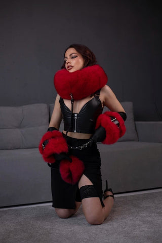 Full-Fur Muff Collar "Puffy Donat"