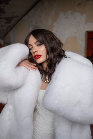 Saga Albino (Arctic) Fox Fitted Coat 'Santa's Temptation'