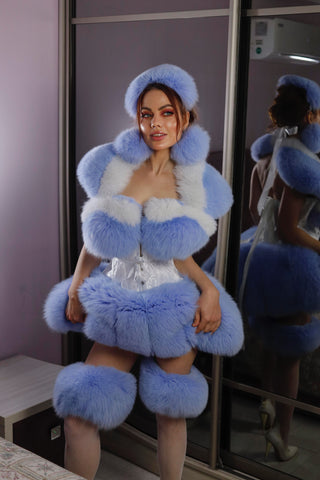 Blue Maid Fur Outfit
