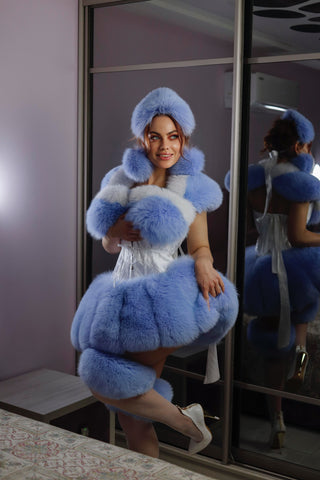 Blue Maid Fur Outfit