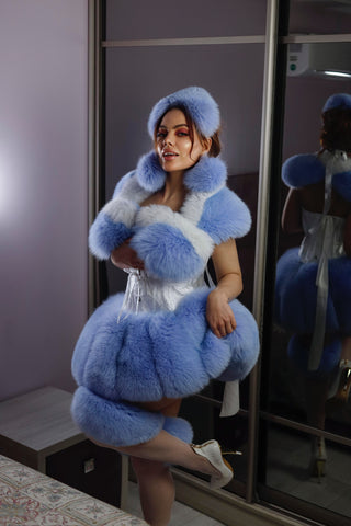 Blue Maid Fur Outfit