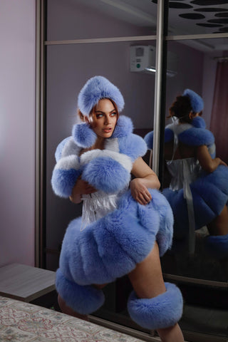 Blue Maid Fur Outfit