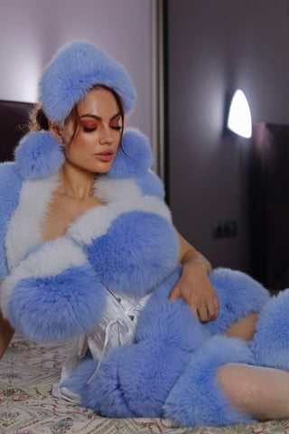 Blue Maid Fur Outfit