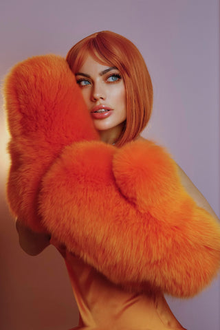 Saga Blue Fox Huge Gloves 'Fur Massage' – Oversized Fur Fetish Gloves