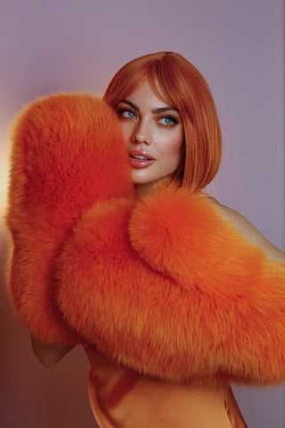 Saga Blue Fox Huge Gloves 'Fur Massage' – Oversized Fur Fetish Gloves