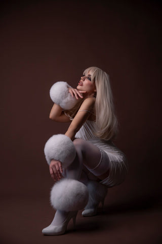 Saga Blue Fox Arm & Ankle Fur Cuffs