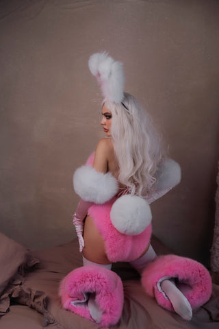 Fox & Rabbit Fur Lingerie Bodysuit