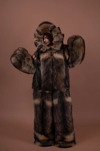 Premium Finn Raccoon Fur Double-Sided Fursuit