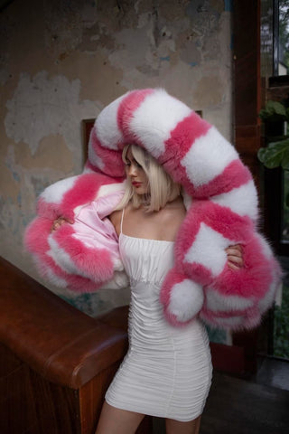 Candy Fox Fur Coat