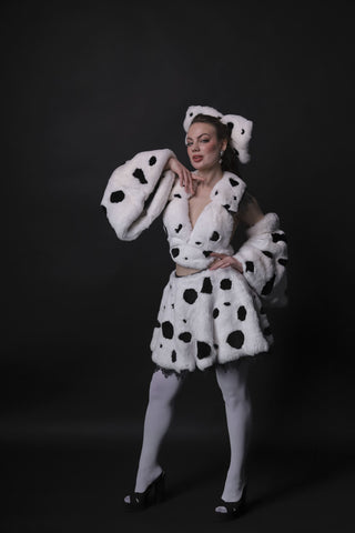 Rex Rabbit Fur Dalmatian Cosplay Set