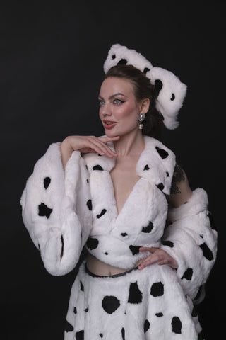 Rex Rabbit Fur Dalmatian Cosplay Set