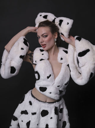 Rex Rabbit Fur Dalmatian Cosplay Set