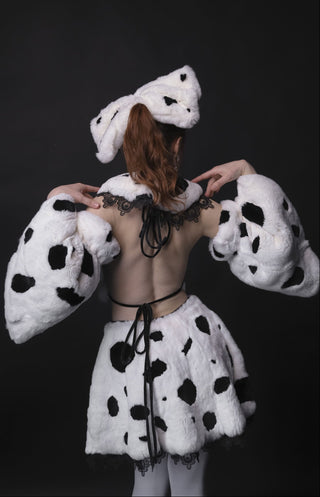 Rex Rabbit Fur Dalmatian Cosplay Set