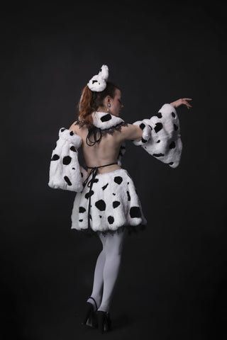 Rex Rabbit Fur Dalmatian Cosplay Set