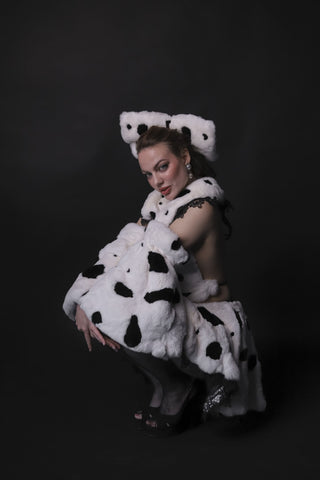 Rex Rabbit Fur Dalmatian Cosplay Set