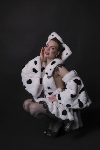Rex Rabbit Fur Dalmatian Cosplay Set