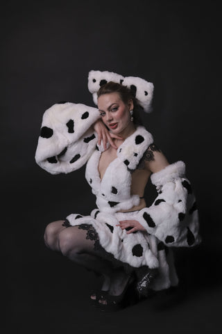 Rex Rabbit Fur Dalmatian Cosplay Set