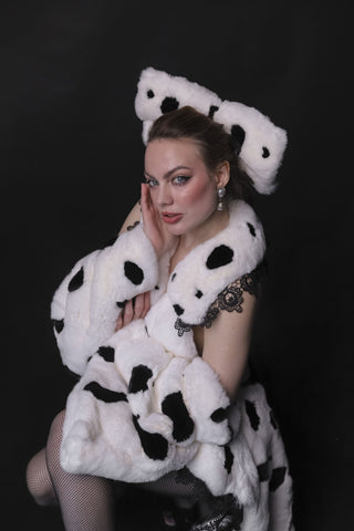 Rex Rabbit Fur Dalmatian Cosplay Set