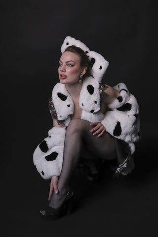 Rex Rabbit Fur Dalmatian Cosplay Set