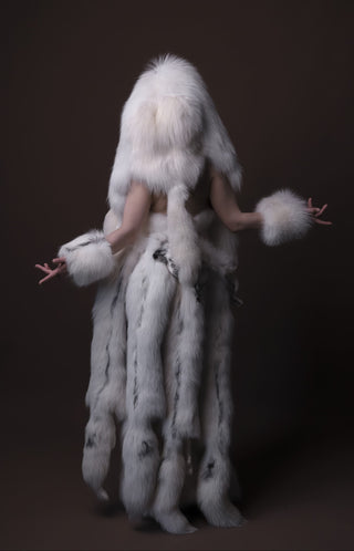 White Arctic Fox Shaman Costume – Genuine Whole Pelt Fantasy Set