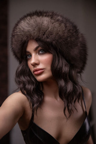 Saga Blue Fox Fur Headband – Warm & Cozy Luxury Headband