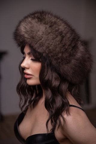 Saga Blue Fox Fur Headband – Warm & Cozy Luxury Headband