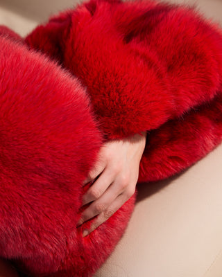 Blue Fox Fur Jacket 'Moto Fur'