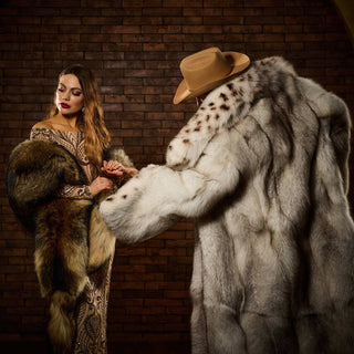 Blue Fox Fur Coat 'Viking`s Fur' - Men