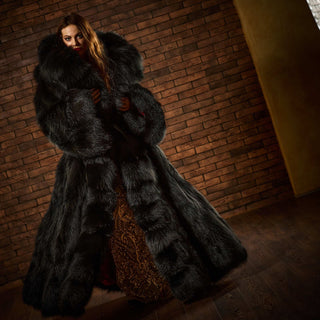 “The Phantom of the Opera” Silver Fox Fur Coat
