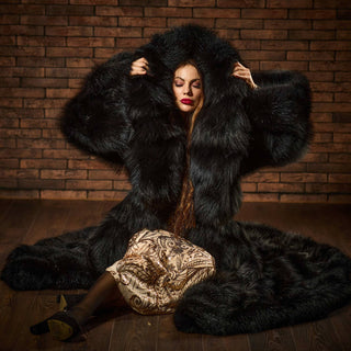 “The Phantom of the Opera” Silver Fox Fur Coat
