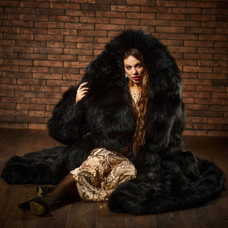 “The Phantom of the Opera” Silver Fox Fur Coat
