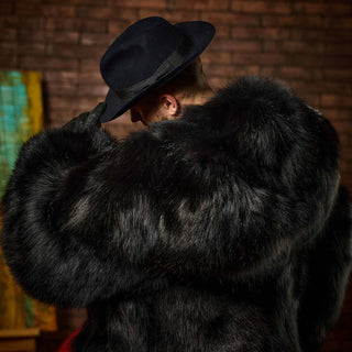 “The Phantom of the Opera” Silver Fox Fur Coat - Men